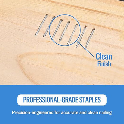 meite 21 Gauge 1/2-inch Crown Upholstery Staples, 304 Stainless Steel with 3/8-inch Leg Length, Heavy Duty Staples for Staple Gun MT8016 (10 Boxes)