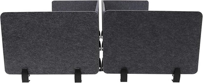 ReFocus Raw Clamp-On Acoustic Desk Divider Mounted Privacy Panel Set – Reduce Noise & Visual Distractions for Office, Study (Anthracite Gray, 2× Long (59"×16") + 4× Short (23.6"×16"))