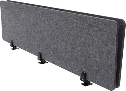 ReFocus Raw Clamp-On Acoustic Desk Divider Mounted Privacy Panel Set – Reduce Noise & Visual Distractions for Office, Study (Anthracite Gray, 2× Panels (60"×16"))