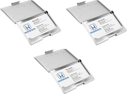 Stephanie Imports Set of 3 Slim & Minimalist Metal Business Card Holder Unisex Case (Silver Diamonds)