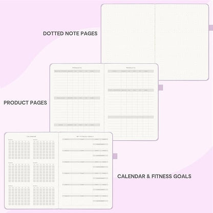 &And Per Se Fitness Workout Journal for Men & Women, Workout Log Book Planner with Daily Diet, Gym Exercise & Training Trackers - Undated, A5 Size, Leather Hardcover (Lavender)