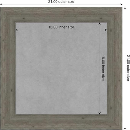 Amanti Art Grey Framed Magnetic Board 21x21 Small Vision Board for use with Magnets, 100% Metal Sheet to Display Items as Office Decor or for Home Organization in mudroom, Kitchen or Kids Room