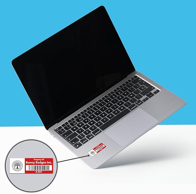 Custom Asset Tags (Upload Your Logo) - Asset Labels with Barcodes - 2” x 0.7” (50-5000 Labels)