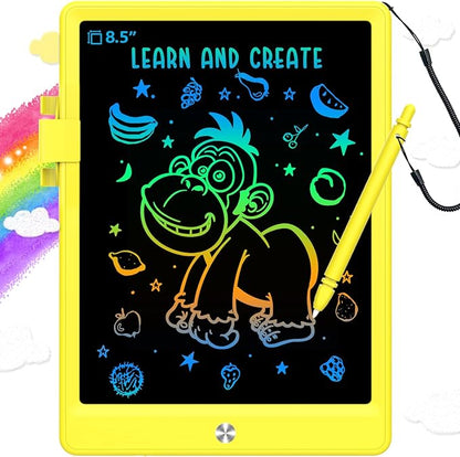 BUKEBU Toddler Toys for 3-6 Years Old Girls Boys, LCD Writing Tablet 8.5 Inch Doodle Board, Electronic Drawing Tablet, Drawing Pads,Travel Gifts for Kids Age 3 4 5 6 7 Year Old Girls Boys (Yellow)