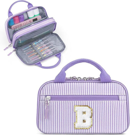 YOOLIFE Pencil Case for Girls, Cute Pencil Pouch Pen Case, Large Capacity Aesthetic School Supplies for Teen Girls, Purple B