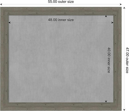 Amanti Art Grey Framed Magnetic Board 47x55 Oversize Vision Board for use with Magnets, 100% Metal Sheet to Display Items as Office Decor or for Home Organization in mudroom, Kitchen or Kids Room