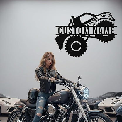 Custom Dirt Bike Metal Signs Personalized Motorcycle Name Sign Custom Garage Decor Motorbikes Wall Art Decor Motorcycle Sign Men Room Decorate Gifts for Men Husband Rider