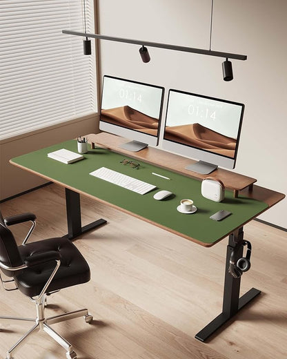 YSAGi Leather Desk Pad Protector, Office Desk Mat, Large Mouse Pad, Non-Slip PU Leather Desk Blotter, Laptop Desk Pad, Waterproof Desk Writing Pad for Office and Home (Green, 47" x 17")
