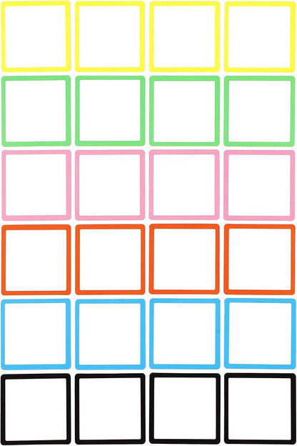 Dry Erase Magnets Set - 24 Pack - 4x4 in Whiteboard Magnetic Notes Planning Pads Labels - Small White Board Magnet Strips Name Tags for Home and Office