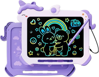 Kikapabi LCD Writing Tablet for Kids, Unicorn Toys Gifts for 3 4 5 6 7 Year Old Girls, Colorful Drawing Doodle Board, Toddler Educational Travel Toys Christmas Birthday Purple