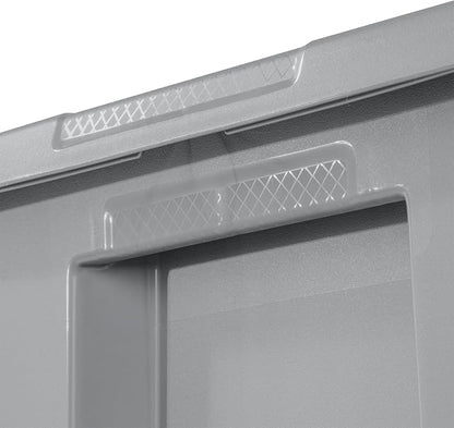 (4 pack) 18 Gallon Plastic Storage Bin with Snap-On Lid, Gray - Durable Stackable Container for Home, Garage & Office Organization