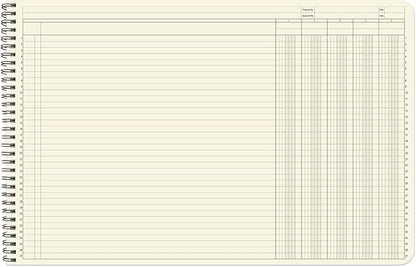 BookFactory Accounting Ledger Notebook/Large 5 Column Accounting Ledger Columnar (Five Columns) Log Book - 17'' x 11'', 100 Pages, Wire-O Landscape Format (Made in USA)