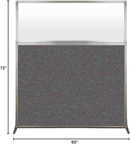 Versare Hush Screen Portable Room Divider | Workstation Wall Divider | Freestanding Privacy Hush Panels | Frosted Windows | Fabric Office Divider Screen | Great for Room Separation
