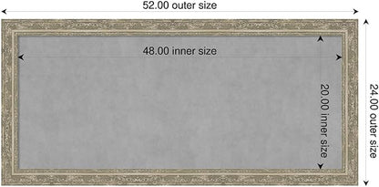 Amanti Art Silver Framed Magnetic Board 24x52 Oversize Vision Board for use with Magnets, 100% Metal Sheet to Display Items as Office Decor or for Home Organization in mudroom, Kitchen or Kids Room