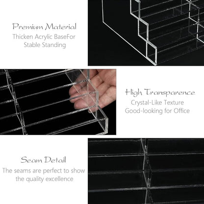 Vevitts 20 Slots Acrylic Business Card Holder for Desk Business Card Stand Clear Plastic Multiple Cards Display Stand Rack for Office Supplies Home School Brochure File Table Recipe