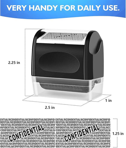 Identity Theft Protection Roller Stamp, 1 Refill Ink - Confidential Roller Stamp for Identity Protection & Security Stamps- Blocking Out Privacy Information and Guard Your Address and ID