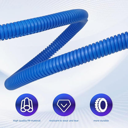 Split Wire Loom Tubing, 10,25ft Cord Protectors from Pets No Chew, Flexible Wire Covers Cord Protectors, Protective Split Cable Sleeve for Automotive Home Industrial Wires(Blue, 0.46inch-10ft)