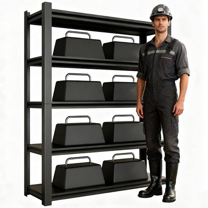 CBCNWR 72''H Garage Storage Shelves, 2500LBS Steel Heavy Duty Storage Shelves, Adjustable 5-Tier Metal Shelf Rack, Heavy Duty Shelving for Garage,Warehouse,Basement,Pantry–Black 35" W x15.7 D x72 H