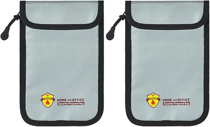 2 Pack Small Fireproof Bag(5.2 x 8 inches), Fireproof Wallet Pouch, Non-itchy Waterproof Cash Bag for Cash, Valuables, Passport, Currency & Keys