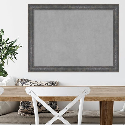 Amanti Art Grey Framed Magnetic Board 23x31 Medium Vision Board for use with Magnets, 100% Metal Sheet to Display Items as Office Decor or for Home Organization in mudroom, Kitchen or Kids Room