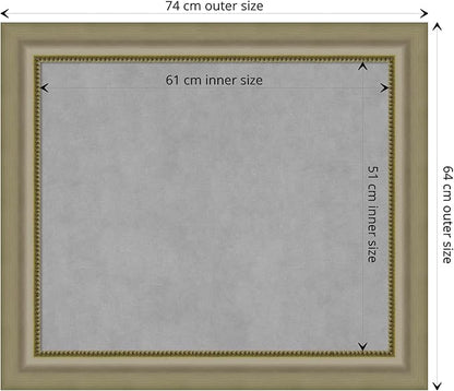 Amanti Art Silver Framed Magnetic Board 25x29 Medium Vision Board for use with Magnets, 100% Metal Sheet to Display Items as Office Decor or for Home Organization in mudroom, Kitchen or Kids Room