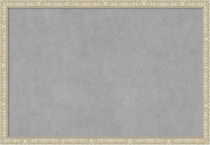 Amanti Art Silver Framed Magnetic Board 26x38 Large Vision Board for use with Magnets, 100% Metal Sheet to Display Items as Office Decor or for Home Organization in mudroom, Kitchen or Kids Room