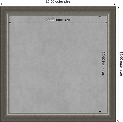 Amanti Art Silver Framed Magnetic Board 23x23 Medium Vision Board for use with Magnets, 100% Metal Sheet to Display Items as Office Decor or for Home Organization in mudroom, Kitchen or Kids Room