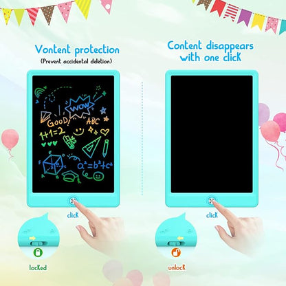 BUKEBU LCD Writing Tablet Doodle Board,12.5 inch Colorful Drawing Pad,Electronic Drawing Tablet, Drawing Pads,Travel Gifts for Kids Ages 3 4 5 6 7 8 Year Old Girls Boys (Blue)