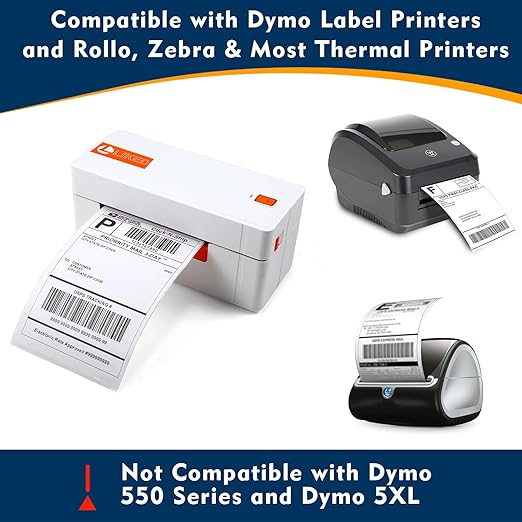 L LIKED 30 Rolls Compatible with Dymo 1744907 Internet Postage Labels 4" x 6" Shipping Labels Compatible with Rollo, DYMO 4XL & Zebra Desktop Printers (220 Labels Per Roll)
