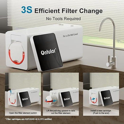 Ontulor Reverse Osmosis Water Filter, 6-in-1, S3OP-U2-RO-Filter