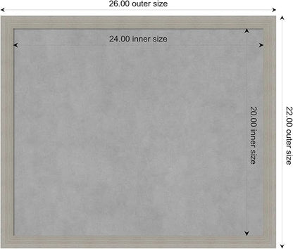 Amanti Art Grey Framed Magnetic Board 22x26 Medium Vision Board for use with Magnets, 100% Metal Sheet to Display Items as Office Decor or for Home Organization in mudroom, Kitchen or Kids Room