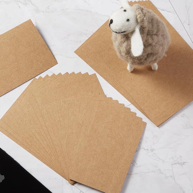 50 Sheets Blank Cardstock Paper 250 GSM Thick Heavy Cards Stock for DIY Art Projects, Card Making, Postcards, Greeting Cards, Birthday Party, Wedding Invitation (Brown, 3x5 inches)