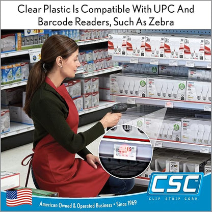 Price Data Channel Label Holder Chips, Clear Plastic Tags, 2.25" L x 1.25" H, 10 Mil Thick, Gondola Shelf Edge, Reusable, Made for Point of Purchase Shelf Molding by Clip Strip Corp.