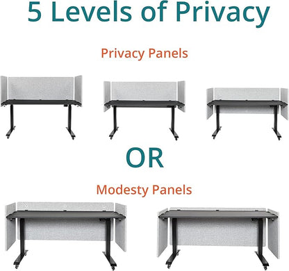 Stand Up Desk Store ReFocus Clamp-on Acoustic Desk Divider Privacy Panel That Reduces Noise and Visual Distractions (Cool Gray, 47.25" X 23.6")