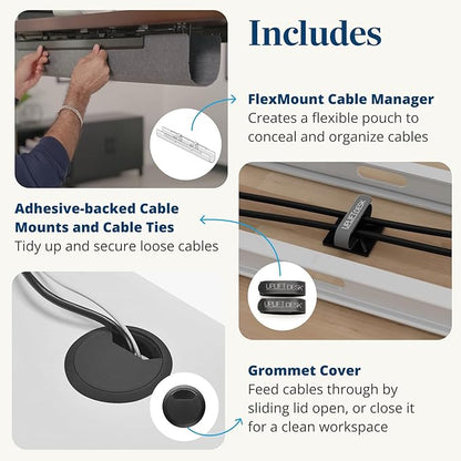 UPLIFTDESK V3 2-Leg Maple Laminate Wood Standing Desk – Adjustable Height, Advanced 1-Touch Memory Keypad, Under Desk Cable Management, Wire Grommets & Rocker Board (Black C-Frame, 60 x 30 inch)