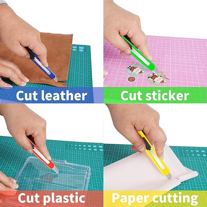 DIYSELF 96-Pack Box Cutters – Premium Utility Knives for Home, Office, Warehouse – Retractable Razor Blades for Cardboard, Boxes, and Cartons (4 Vibrant Colors)