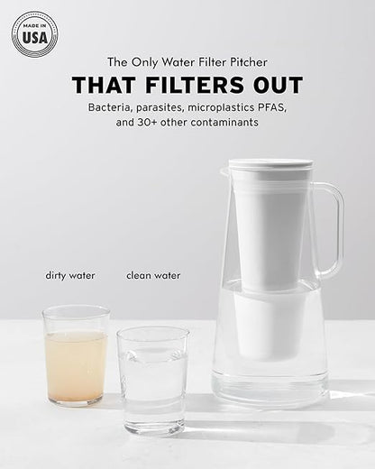LifeStraw Home – Water Filter Pitcher, 7-Cup, Seafoam, BPA Free Designed for Everyday Protection Against Bacteria, parasites, microplastics, Lead, Mercury, PFAS, and a Variety of Chemicals