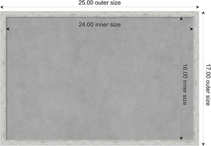 Amanti Art Silver Framed Magnetic Board 17x25 Medium Vision Board for use with Magnets, 100% Metal Sheet to Display Items as Office Decor or for Home Organization in mudroom, Kitchen or Kids Room