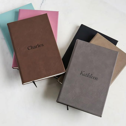 Lifetime Creations Personalized Journal Notebook (Dark Brown) - Customized Hardcover Vegan Leather Writing Notepad, Business Meeting Hard Cover Note Book Gift for Professionals