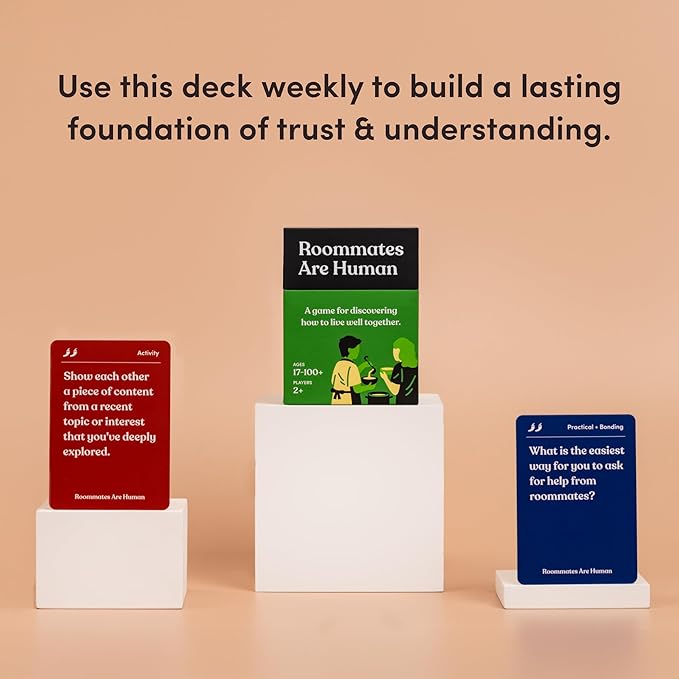 Roommates are Human | 140 Conversation Cards to Help You Get to Know Your Roommates | A Card Game for Discovering How to Live Well Together | Relationship Card Game for 2+ Players
