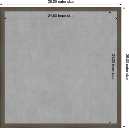 Amanti Art Grey Framed Magnetic Board 25x25 Medium Vision Board for use with Magnets, 100% Metal Sheet to Display Items as Office Decor or for Home Organization in mudroom, Kitchen or Kids Room