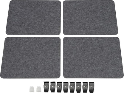 ReFocus Raw Clamp-On Acoustic Desk Divider Mounted Privacy Panel Set – Reduce Noise & Visual Distractions for Office, Study (Anthracite Gray, 4× Panels (20.9"×16"))