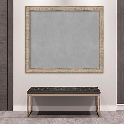 Amanti Art Silver Framed Magnetic Board 46x54 Oversize Vision Board for use with Magnets, 100% Metal Sheet to Display Items as Office Decor or for Home Organization in mudroom, Kitchen or Kids Room