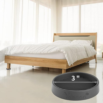 Yelanon Furniture Coasters - 8 Pcs 3”Round Furniture Caster Cups - Non Slip Pads Hardwood Floors Non Skid Grippers Rubber Furniture Feet - Anti Slide Floor Protector for Bed Couch Stoppers Black