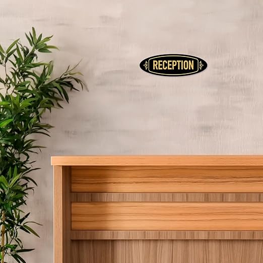 Custom Wall or Door Sign, Personalized Oval Plaque Engraved Message for Bussiness, Property and Home Indoor/Outdoor, 3x9 Inches, Made in USA by Sigo Signs