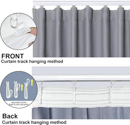 Cbsroro Room Divider Blackout Curtain Track Curtains Wall Dividers Panels Screen for Living Rooms Bedroom Office Privacy Partition Separation, W120 × L84 Inch,1 Panel, Light Grey