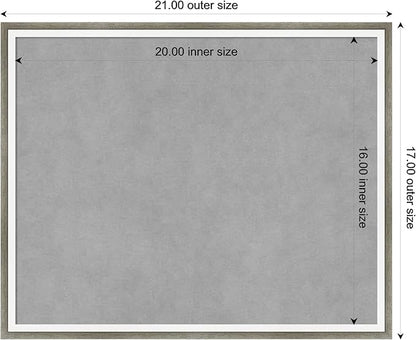 Amanti Art Silver Framed Magnetic Board 17x21 Small Vision Board for use with Magnets, 100% Metal Sheet to Display Items as Office Decor or for Home Organization in mudroom, Kitchen or Kids Room