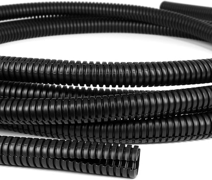 Split Wire Loom Tubing, 10, 25ft Cord Protectors from Pets No Chew, Flexible Wire Covers Cord Protectors, Protective Split Cable Sleeve for Automotive Home Industrial Wires(Black, 0.98inch-25ft)