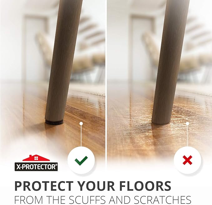 X-PROTECTOR Non Slip Furniture Pads - 8 pcs Premium Furniture Grippers 2"! Self-Adhesive Rubber Feet Furniture Feet - Ideal Non Skid Furniture Pad Floor Protectors - Keep Furniture in Place!