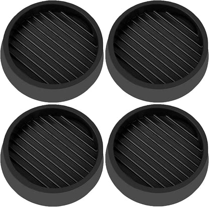 VOCOMO 4X4 Round Rubber Caster Cups, Non Slip Furniture Pads, Anti-Slip Gripper, Anti Skid Furniture Feet, Anti Slide Floor Protector for Bed Couch Table Chair Stoppers (Black, 4 Pack)